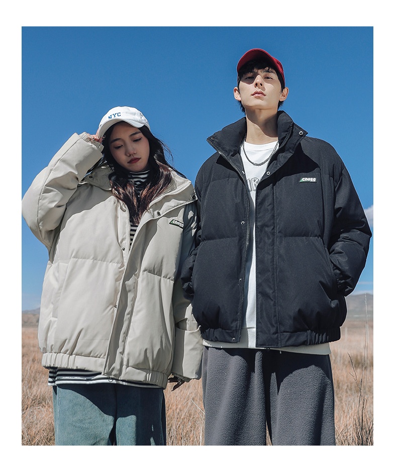 Vêtements pour hommes Hanlu, collection hiver 2024, doudoune épaisse et tendance à col montant, en coton Q_voghion.com