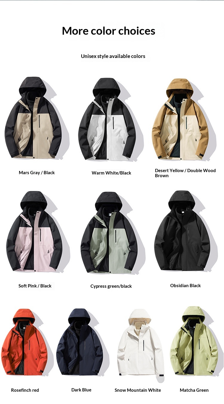 Boy GB32614 Nieuwe nationale standaard dames 3-in-1 winterjas heren Polar Fleece winddicht waterdicht wandeljas_voghion.com