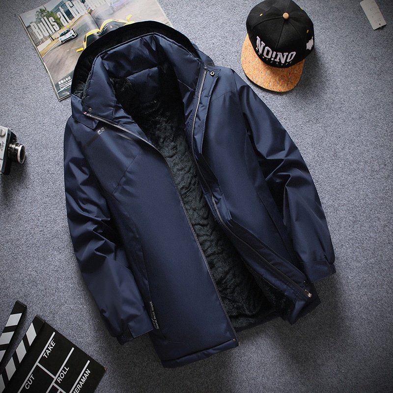 Herren-Baumwollmantel für den Winter, warm, winddicht, wasserdicht, strapazierfähig, Wanderjacke mit Kapuze, kältebeständig_voghion.com