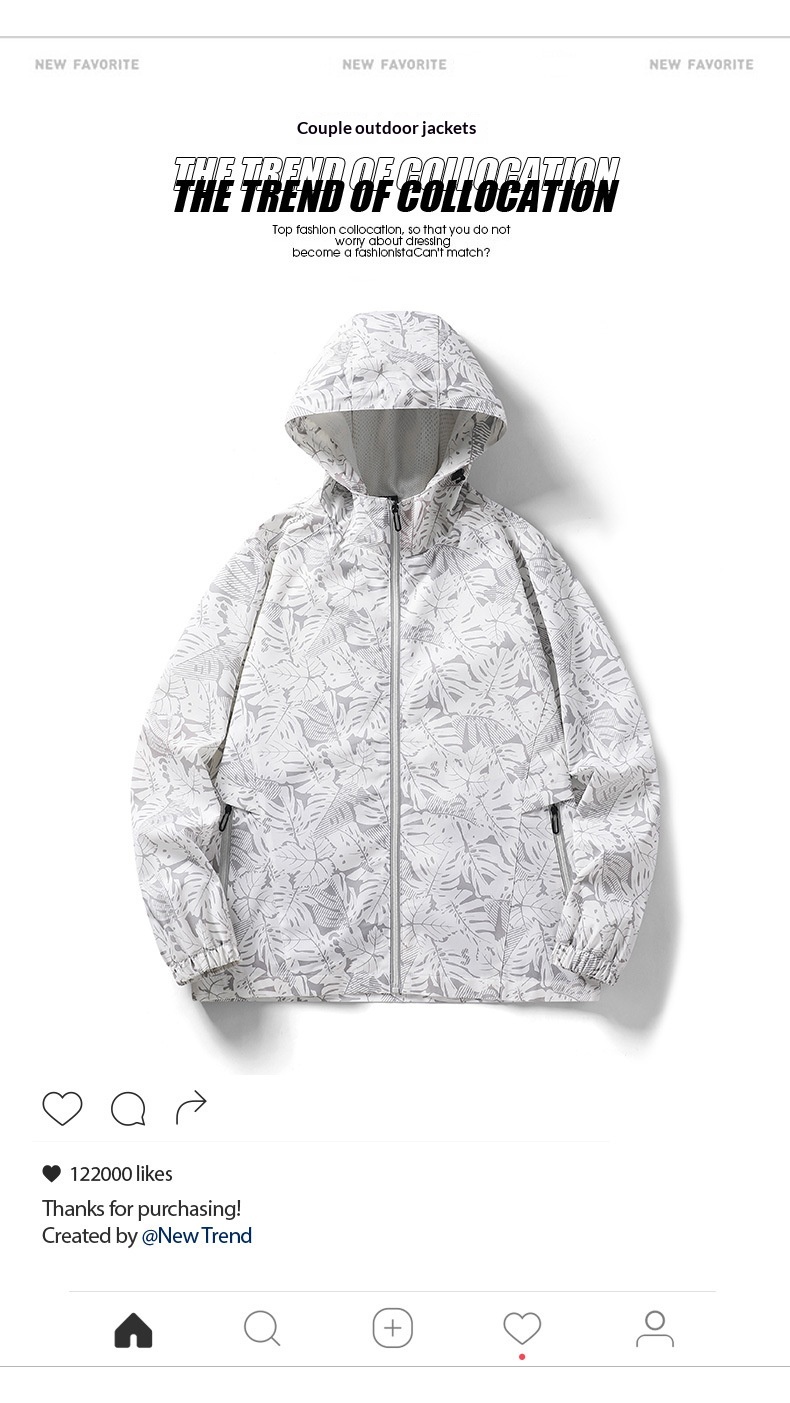 Giacca antivento da uomo per esterni, unisex, alla moda, mimetica, di grandi dimensioni, con cerniera, cappuccio, casual, versatile_voghion.com