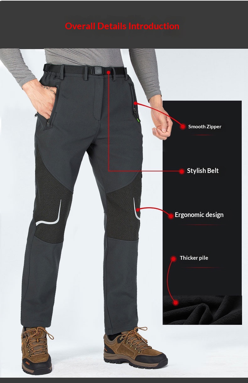 Boy Boy Pants für Damen und Herren, fleecegefütterte, dicke, winddichte Softshellhose für den Winter, C181 Outdoor-Wanderhose, strapazierfähig_voghion.com