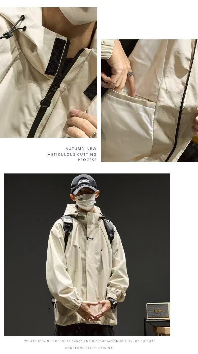 Windjacke für Jungen, Herbst, Outdoor, winddicht, Jugendoberteil, Frühlingsjacke, Herrenbekleidung_voghion.com