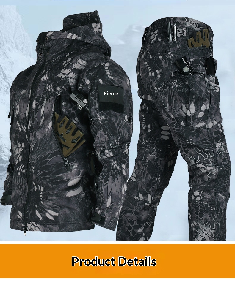 Giacca invernale da uomo in pile morbido con fodera in pelle di squalo, calda, impermeabile, antivento, da sci e ciclismo_voghion.com