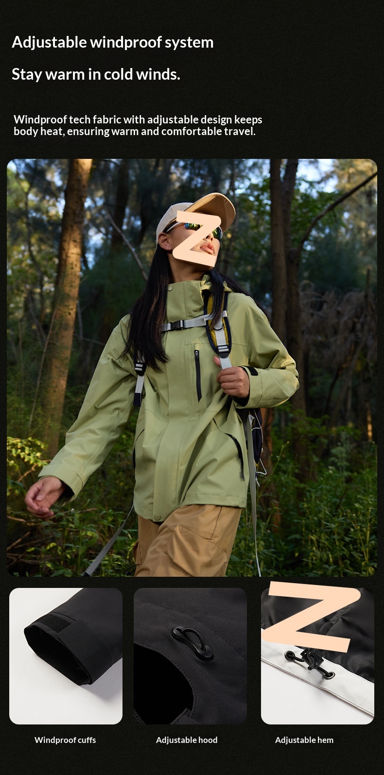 Boy 3-in-1 Jacke für Damen und Herren mit Fleecefutter, wind- und wasserdichte Outdoor-Bergsteigerjacke, direkt vom Hersteller_voghion.com