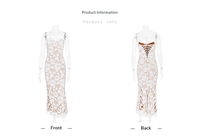 ChicShe ChicShe European And American Lace Bodycon Strap Sexy Backless Slit Long Dress Elegant Gown High-end Feel_voghion.com