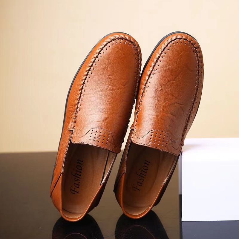 Voyage Voyage Men's Low-top Driving Loafers Casual Breathable Daily Leather Soft Sole Slip-on Shoes Wholesale_voghion.com