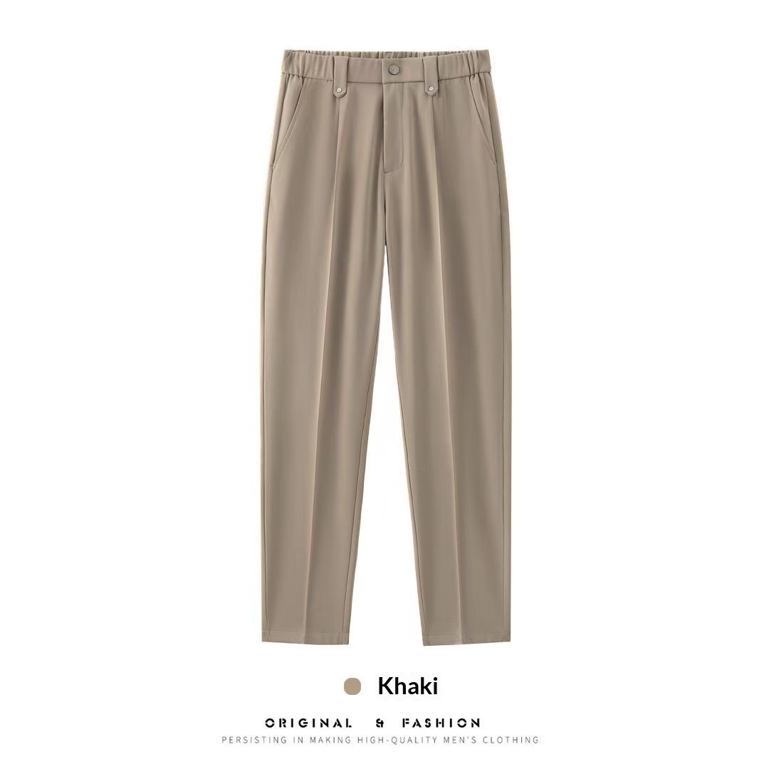 boy Spring And Autumn New British Style Woolen Casual Tapered Fashion Long Pants With Design Sense, Comfortable Slim Fit,_voghion.com