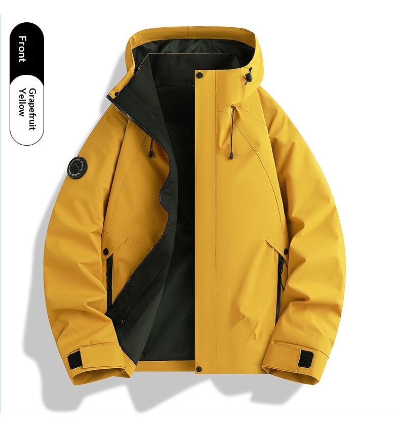 boy Boy Dragon Fruit Color Women's Three-in-One Windproof Waterproof Fleece Two-Piece Set Men's Cycling Travel Hiking Jacket_voghion.com