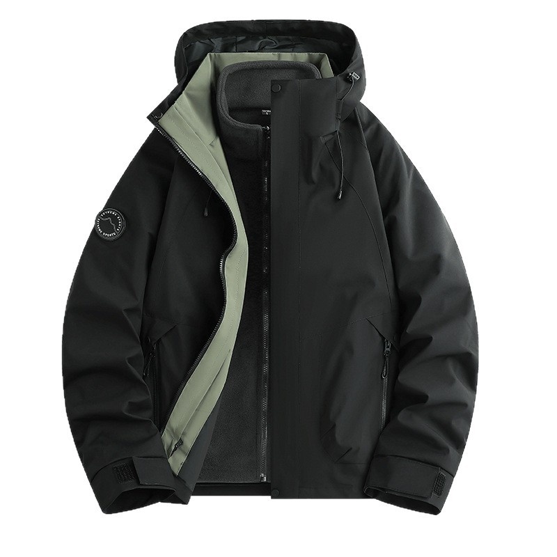 boy Boy Dragon Fruit Color Women's Three-in-One Windproof Waterproof Fleece Two-Piece Set Men's Cycling Travel Hiking Jacket_voghion.com