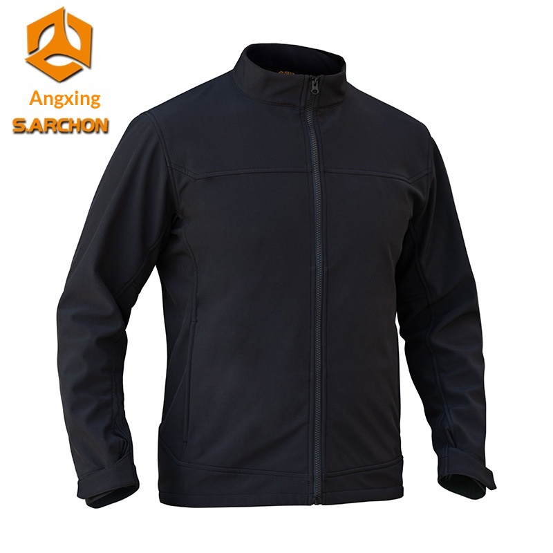 boy Boy Angken Autumn Winter New Men's Tactical Jacket Waterproof Wear-resistant Stand Collar Casual Versatile Fleece Thin Coat_voghion.com