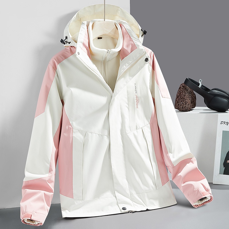 Boy Outdoor 3-in-1 Jacke für Damen und Herren, Paar-Wanderanzug, winddicht, wasserdicht, atmungsaktiv, wasserabweisend_voghion.com