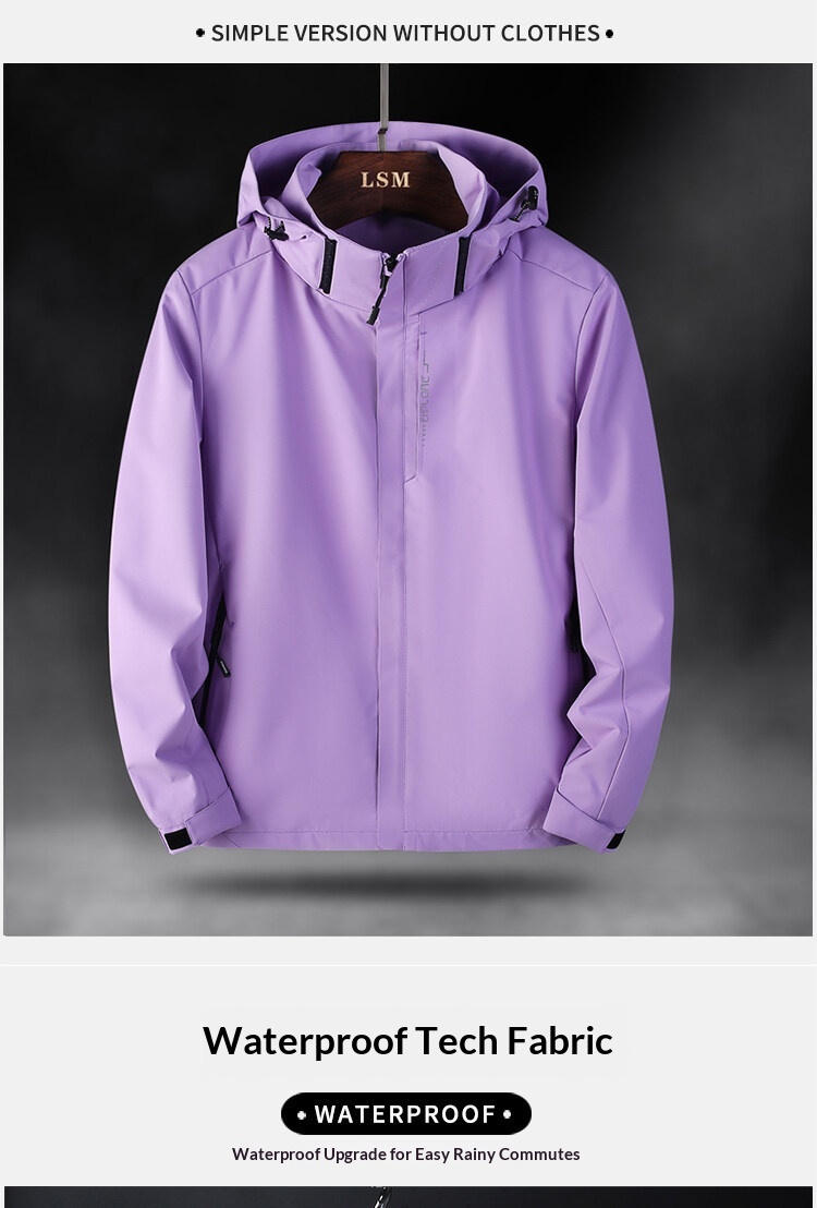 Unisex-Softshelljacke für Jungen im Frühlings- und Herbststil, winddicht, regendicht, mit Kapuze, vielseitig für Outdoor-Sportarten_voghion.com