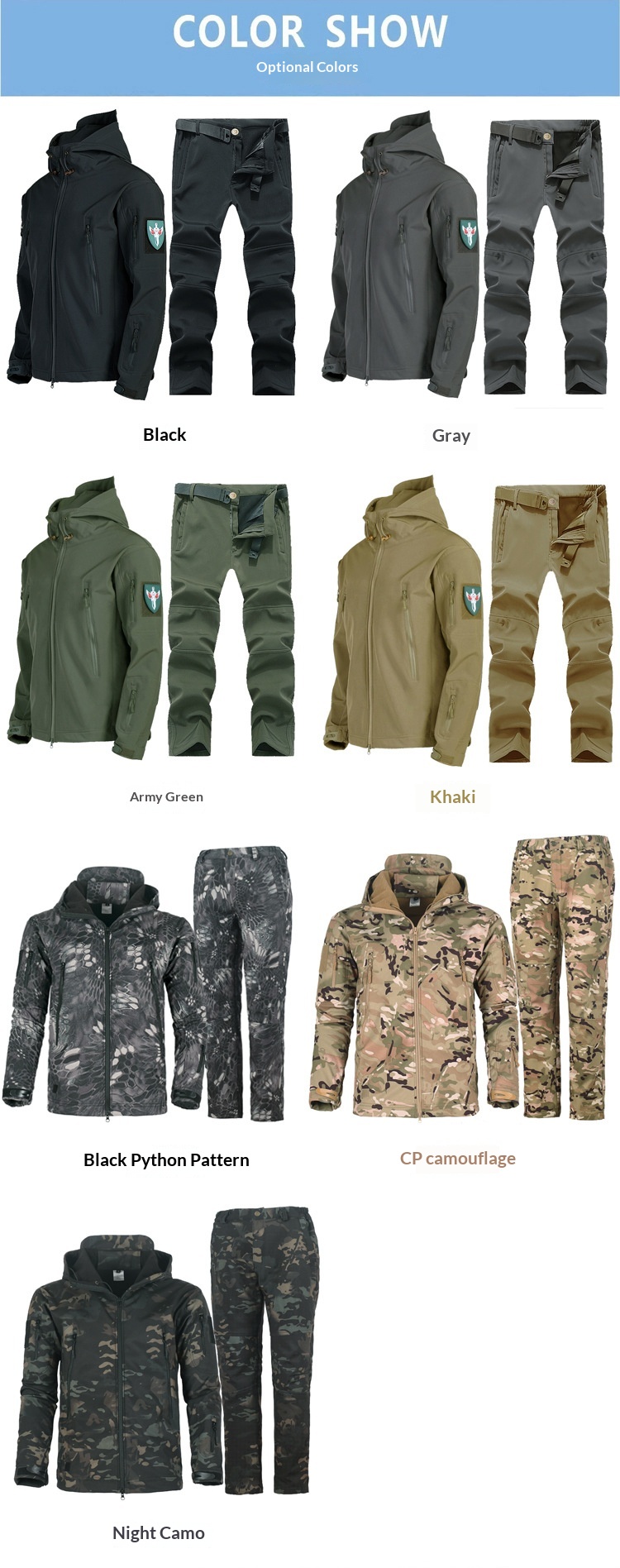 boy Boy Shark Skin Sof Shell Jacke Se For Men Winer Fleece-Lined Warm Mounaineering Waerproof Windproof Skiing Cycling_voghion.com