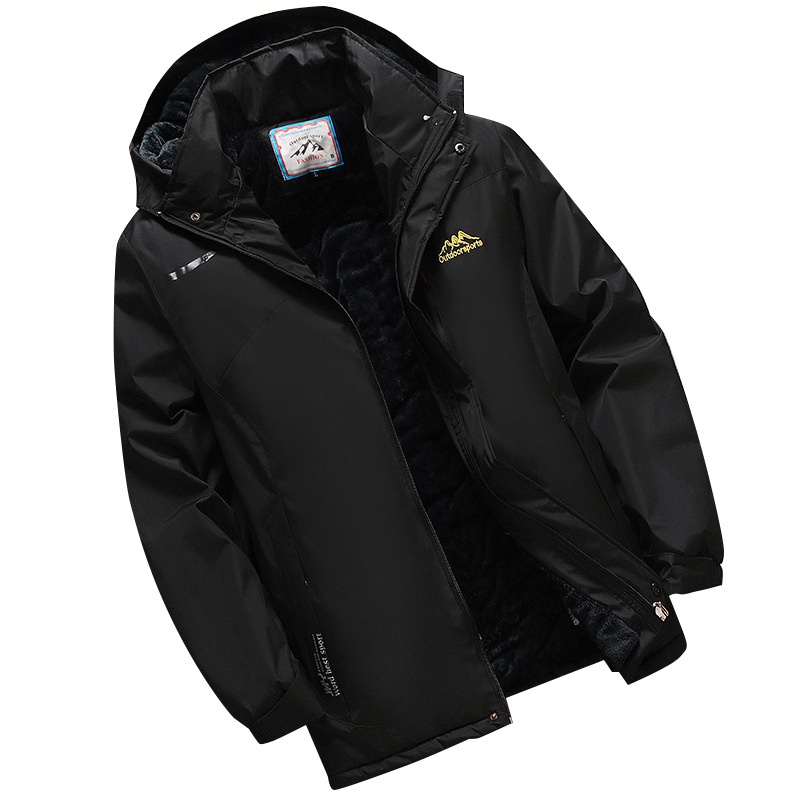 Herren-Baumwollmantel für den Winter, warm, winddicht, wasserdicht, strapazierfähig, Wanderjacke mit Kapuze, kältebeständig_voghion.com