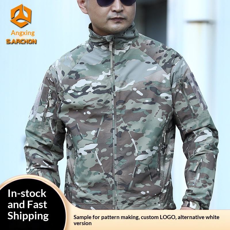 boy Boy Angken Outdoor UF Delta Tactical Soft Shell For Men, Autumn And Winter Windproof Stand Collar Jacket With Multiple_voghion.com