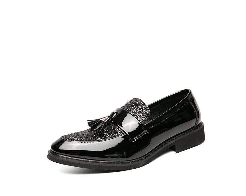 Voyage British Style Tassel Loafers Trendy Men's Slip-On Formal Business Casual Leather European And American Sequin Evening_voghion.com