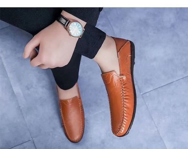 Voyage Voyage Men's Low-top Driving Loafers Casual Breathable Daily Leather Soft Sole Slip-on Shoes Wholesale_voghion.com