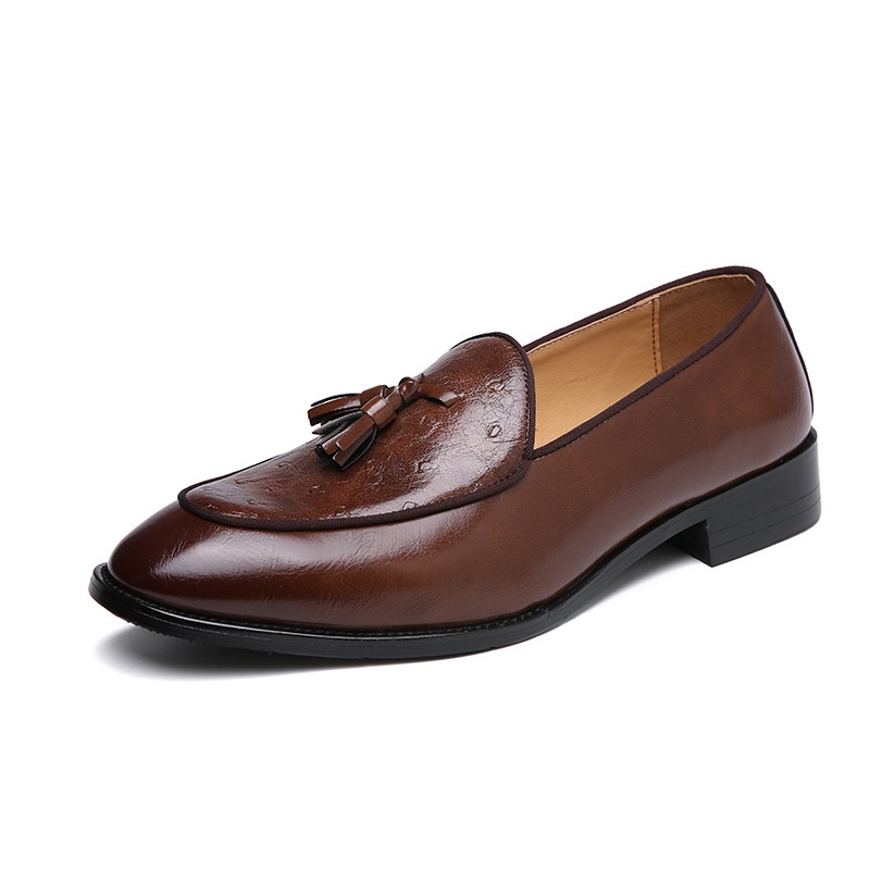 Voyage Voyage British Style Men's Leather Shoes Youth Pointed Toe Tassel Loafers In Stock Wholesale_voghion.com