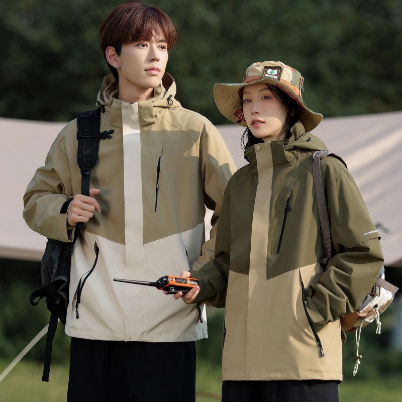 Boy Boy Outdoor 3'ü 1 arada Çıkarılabilir Erkek Rüzgar Geçirmez Polar Astar Su Geçirmez Soğuğa Dayanıklı Yürüyüş Ceketi Kadın Mont_voghion.com