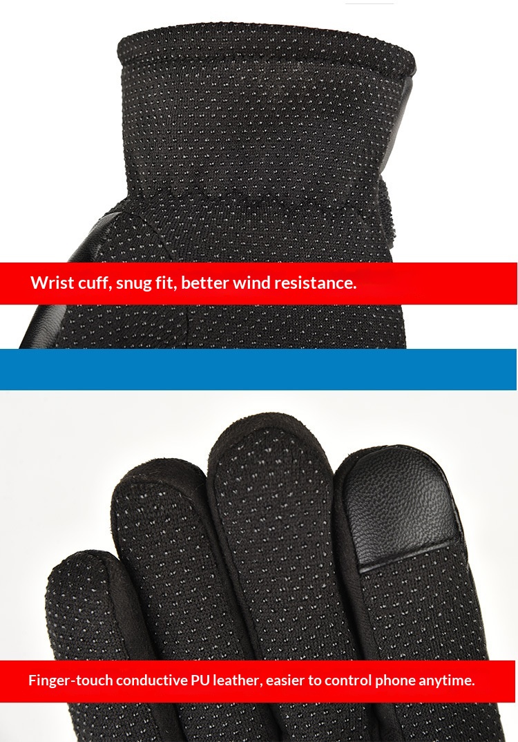 boy Boy Boy Warm Outdoor Winter Ski Leather Large Seven Plus Velvet Thickened Cold-Proof Non-Slip Sports Motorcycle Riding Gloves_voghion.com