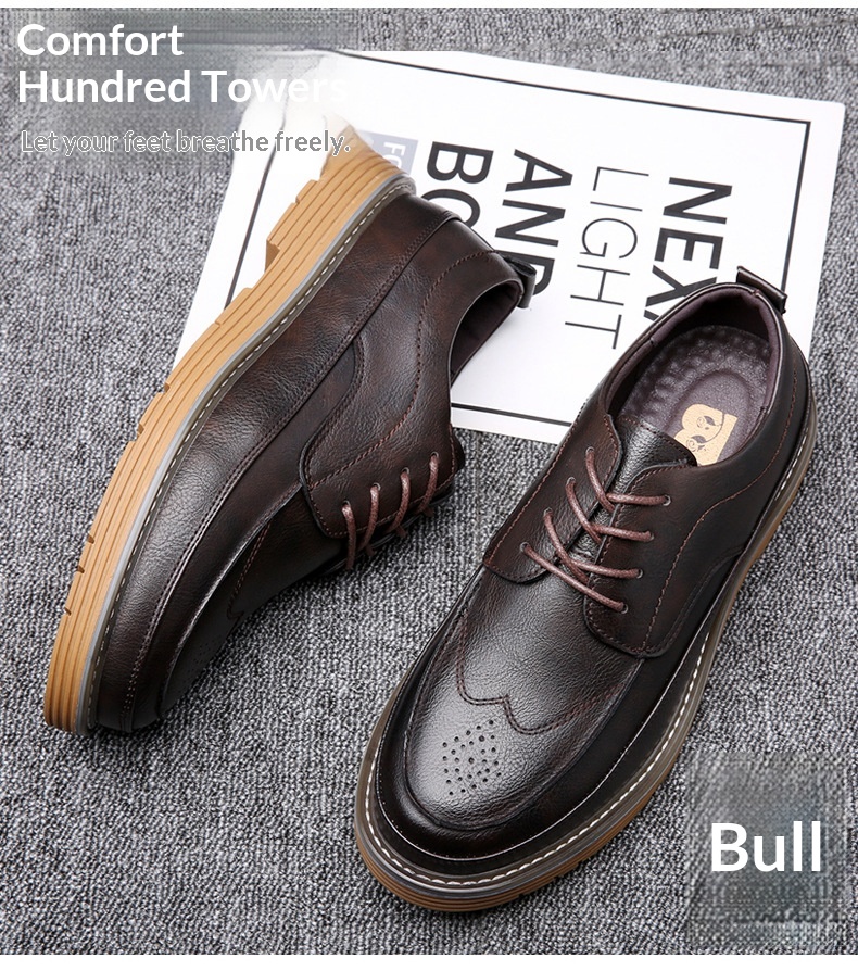 WalkPrime WalkPrime 2025 Cross-Border Herbst/Winter Brogue Business Herren Trendy Korean Version Echtleder Casual British Style Vielseitig_voghion.com