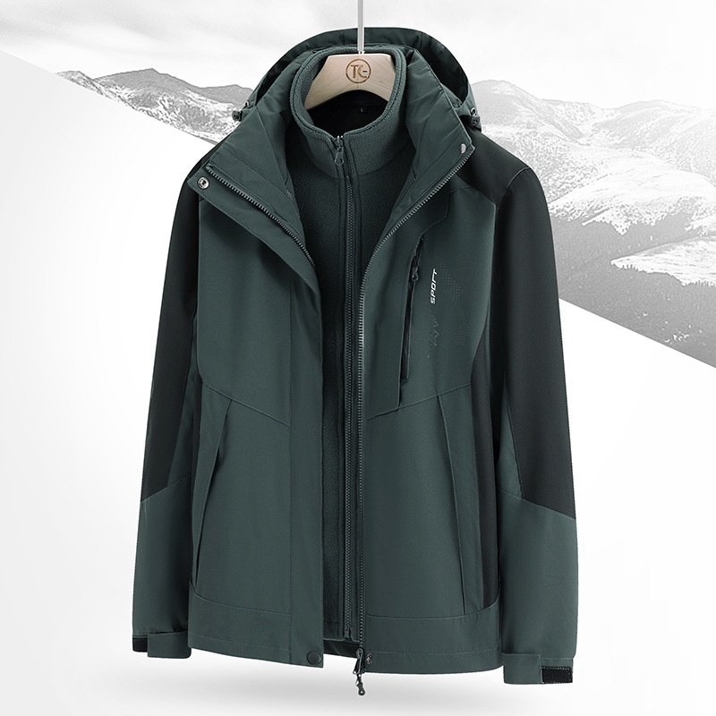 Boy Boy Factory Direct Hot-Selling Outdoor Sports 3-in-1 Afneembare Tweedelige Jas Winddichte Regenbestendige Jas_voghion.com