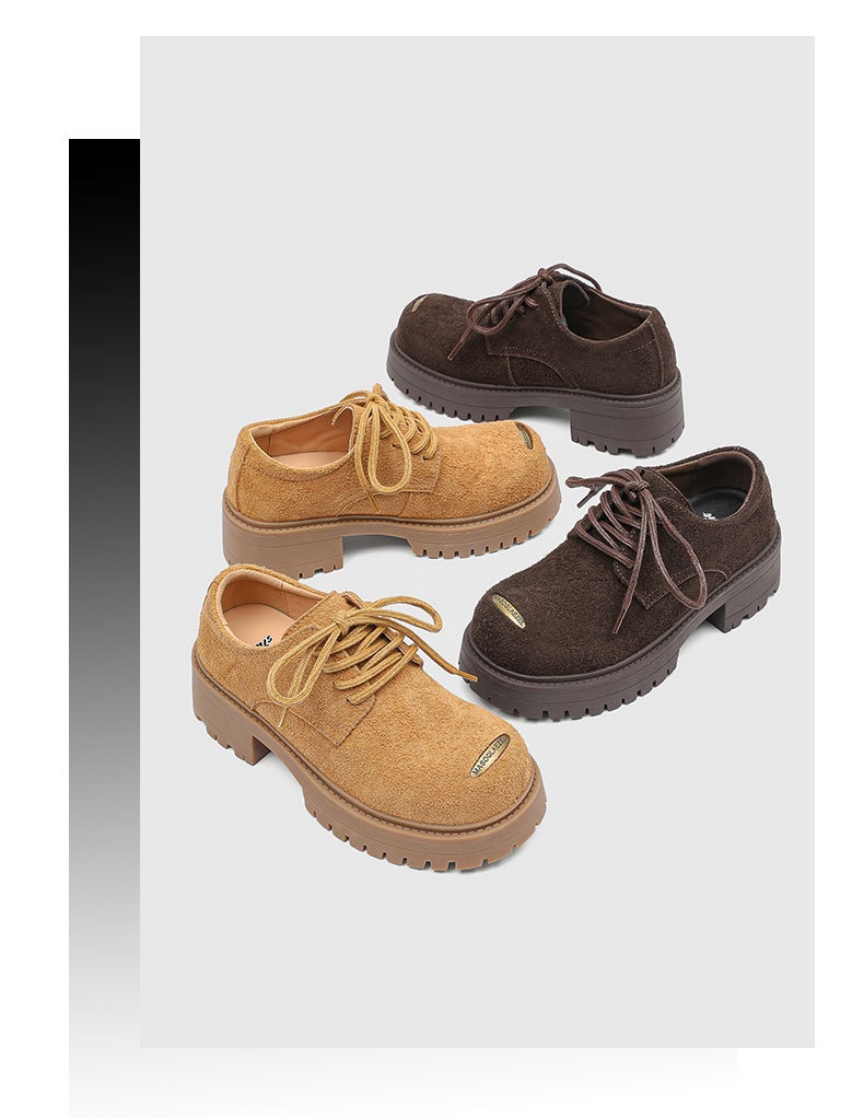 Voyage Derby Shoes Spring And Autumn New High-top Thick-soled Big-toe Martin Retro Suede Leather Workwear Fashion Trend Yellow_voghion.com