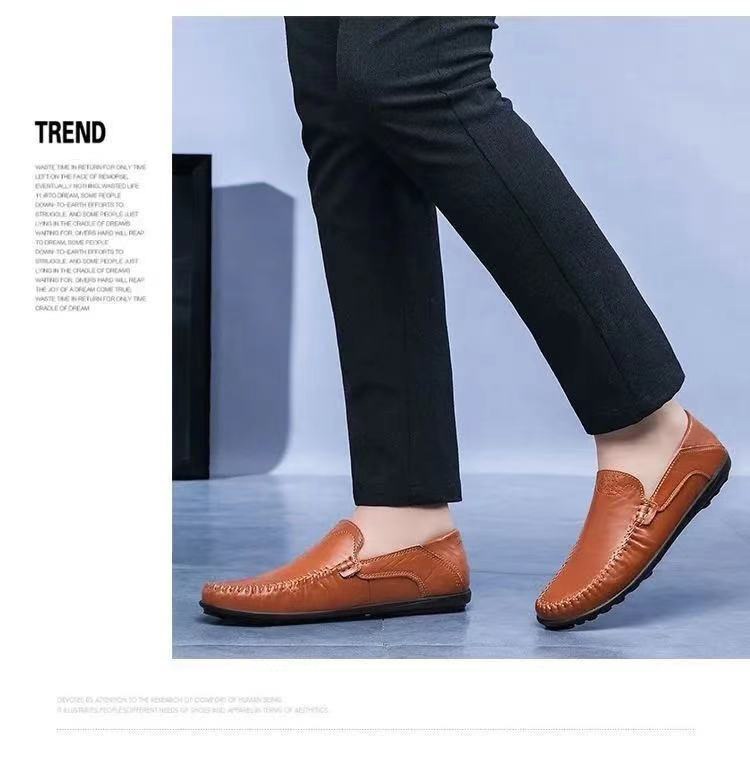 Voyage Voyage Men's Low-top Driving Loafers Casual Breathable Daily Leather Soft Sole Slip-on Shoes Wholesale_voghion.com