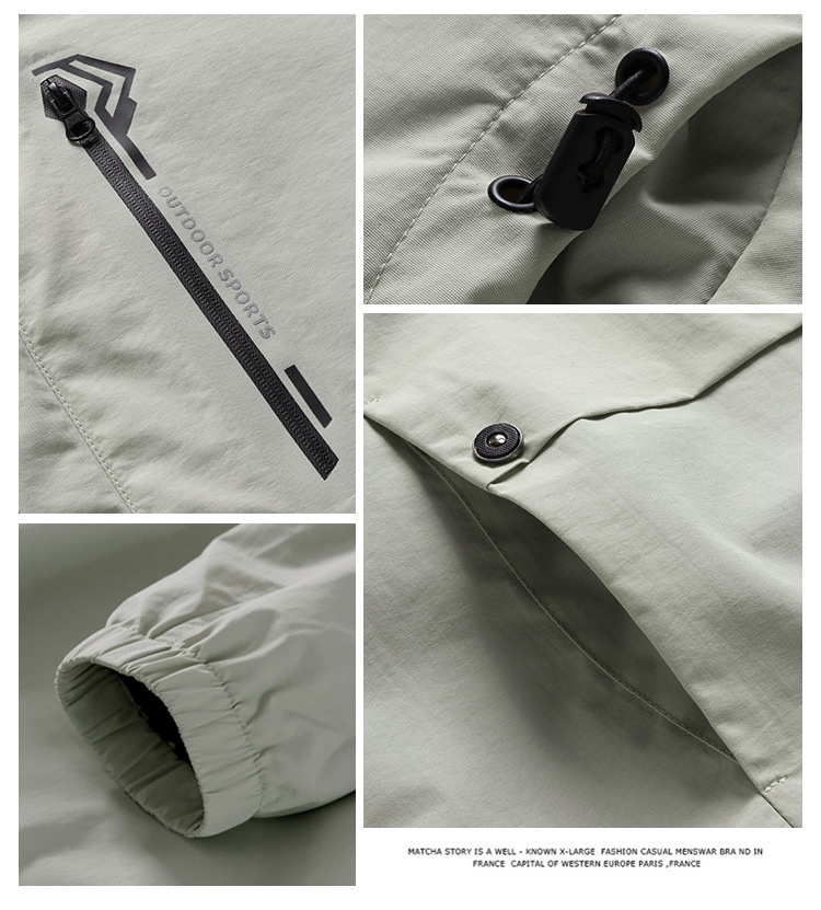 Jungen Frühling Herbst Sommer Outdoor Herren Einlagiger dünner lässiger atmungsaktiver wind- und regendichter Mantel Wanderjacke_voghion.com