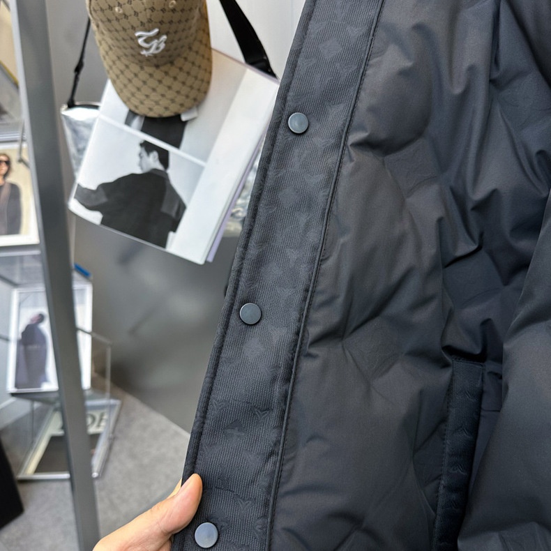 Doudoune d'hiver tendance pour homme, 90 % coton blanc, col rabattu, en duvet gaufré, avec col rabattu._voghion.com