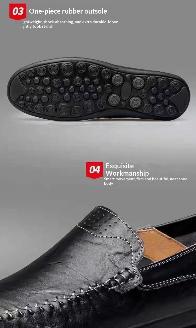 Voyage Voyage Men's Low-top Driving Loafers Casual Breathable Daily Leather Soft Sole Slip-on Shoes Wholesale_voghion.com