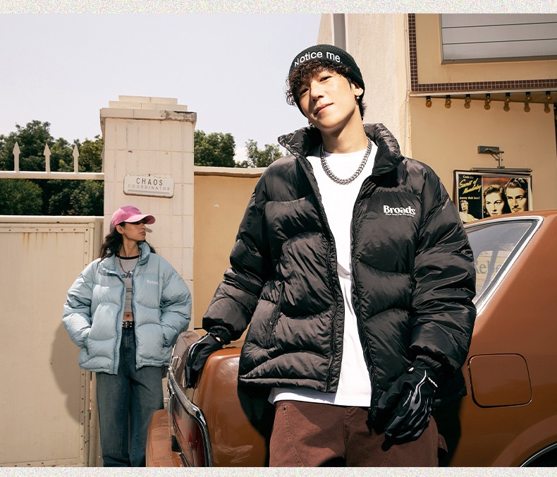 boy 90 American Style Short Down For Men Winter New Letter Print Trendy Brand Couple Warm Puffer Jacket_voghion.com