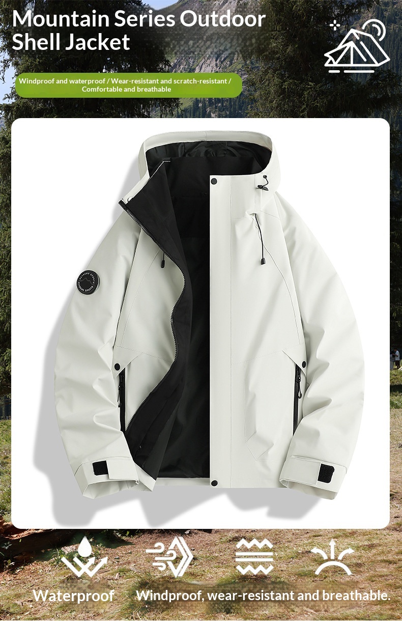 boy Boy Dragon Fruit Color Women's Three-in-One Windproof Waterproof Fleece Two-Piece Set Men's Cycling Travel Hiking Jacket_voghion.com