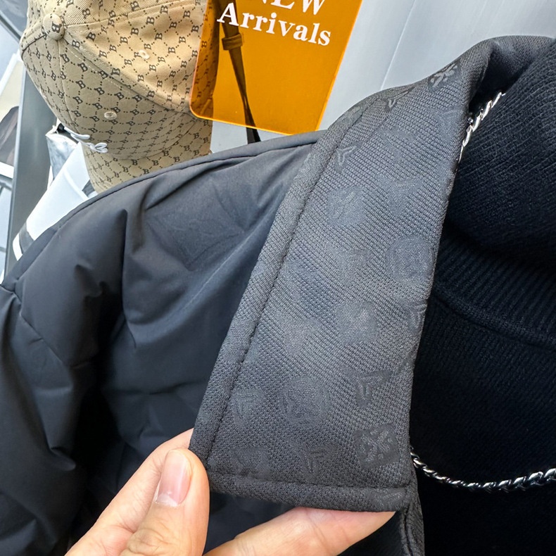 Doudoune d'hiver tendance pour homme, 90 % coton blanc, col rabattu, en duvet gaufré, avec col rabattu._voghion.com