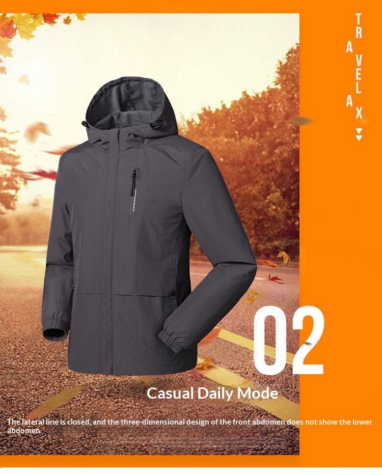 Jungen Frühling Herbst Sommer Outdoor Herren Einlagiger dünner lässiger atmungsaktiver wind- und regendichter Mantel Wanderjacke_voghion.com