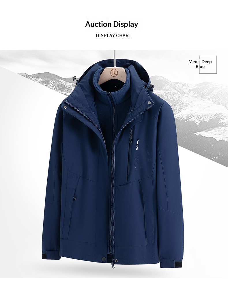 Boy Boy Factory Direct Hot-Selling Outdoor Sports 3-in-1 Afneembare Tweedelige Jas Winddichte Regenbestendige Jas_voghion.com