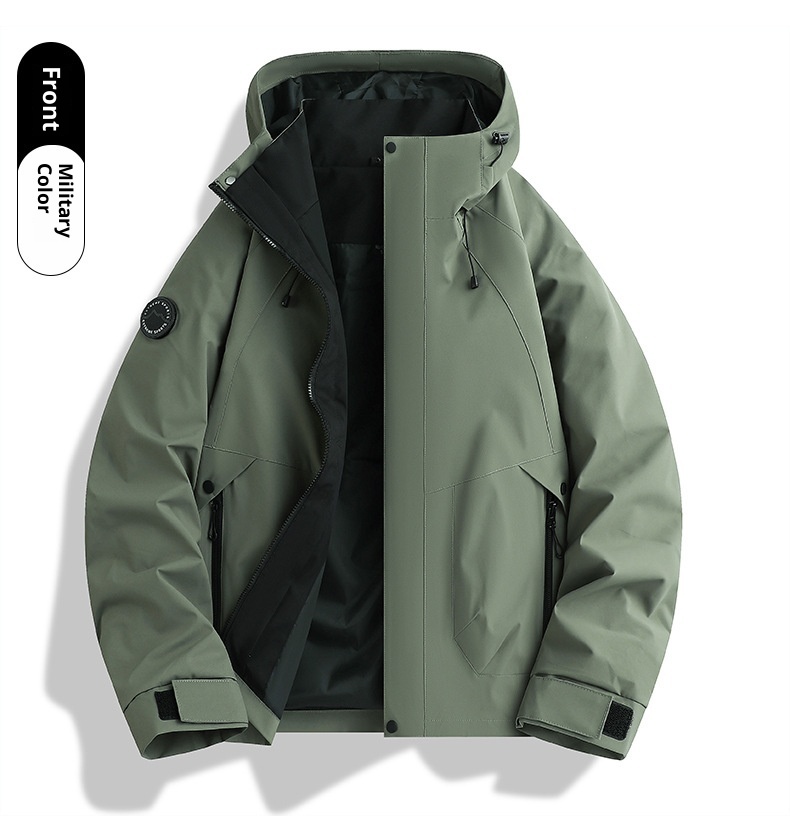 boy Boy Dragon Fruit Color Women's Three-in-One Windproof Waterproof Fleece Two-Piece Set Men's Cycling Travel Hiking Jacket_voghion.com