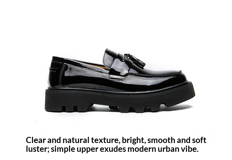 Voyage Men's Loafers New British Style Business Formal Shiny Slip-On Chunky Sole Height Increasing Casual Leather Shoes_voghion.com