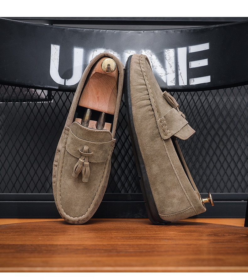 Voyage Voyage Men's Loafers Spring 2024 New Trendy Slip-On Casual Leather With Tassels Soft Sole Driving Shoes_voghion.com