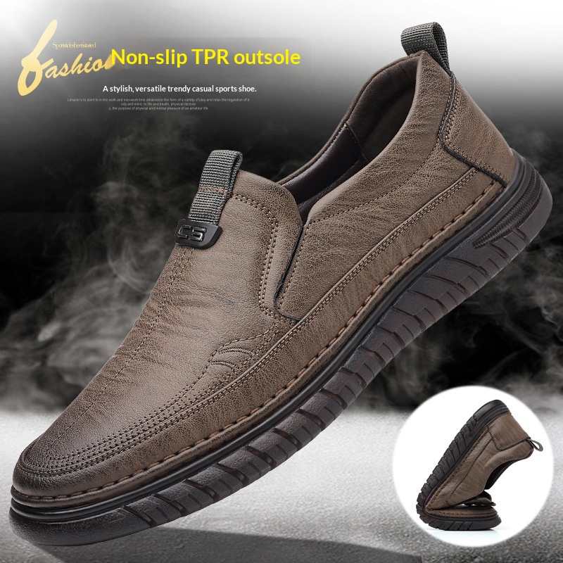 Voyage Voyage New Leather Cowhide Business Loafers Casual Men's Soft Sole Non-Slip Lazy Shoes_voghion.com
