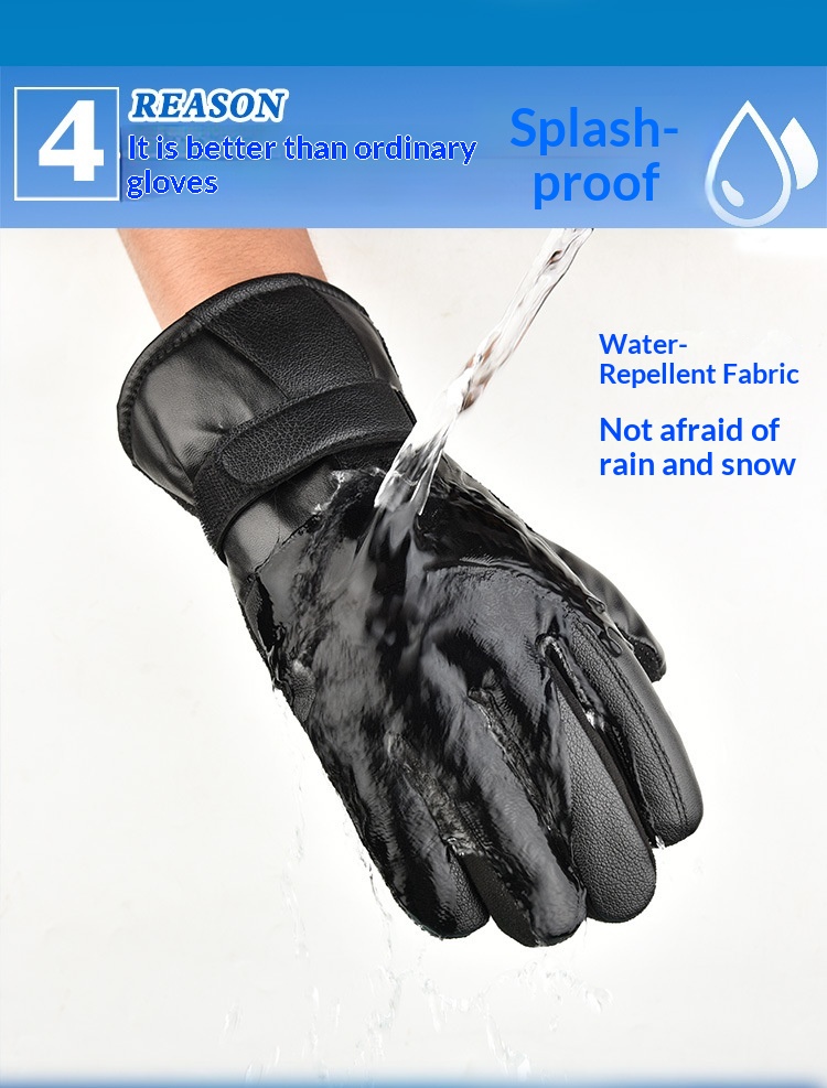 boy Boy Boy Warm Outdoor Winter Ski Leather Large Seven Plus Velvet Thickened Cold-Proof Non-Slip Sports Motorcycle Riding Gloves_voghion.com