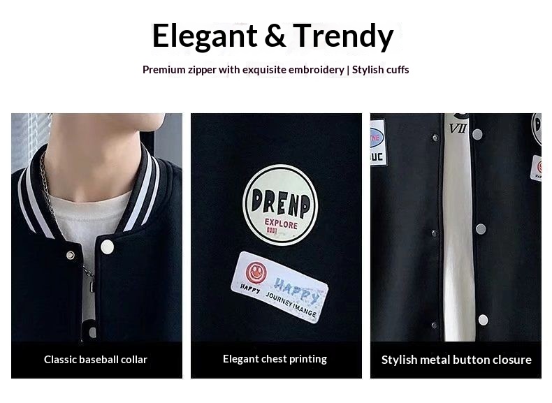 Veste/chemise ample et polyvalente pour garçon, style baseball, hiver et automne, tendance, style Hong Kong, marque étudiante._voghion.com