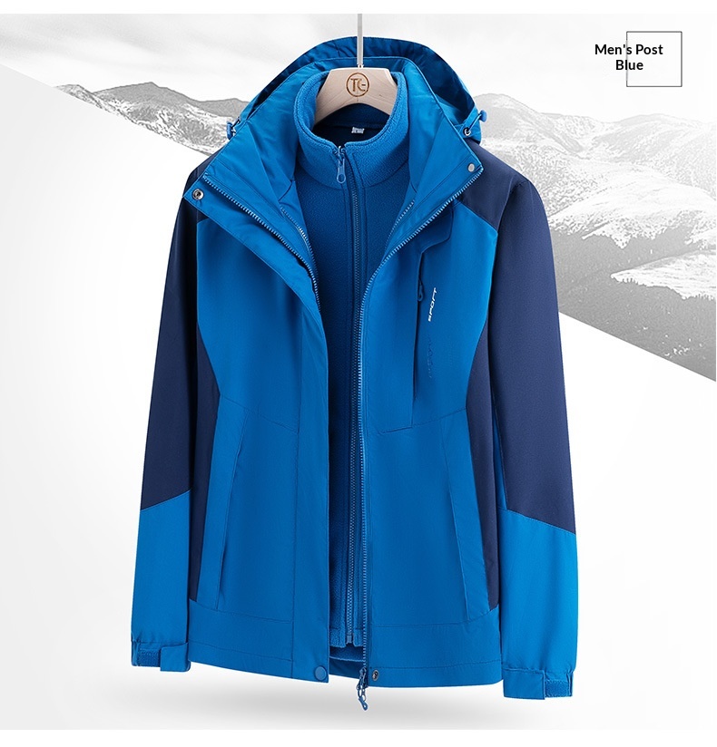 Boy Boy Factory Direct Hot-Selling Outdoor Sports 3-in-1 Afneembare Tweedelige Jas Winddichte Regenbestendige Jas_voghion.com