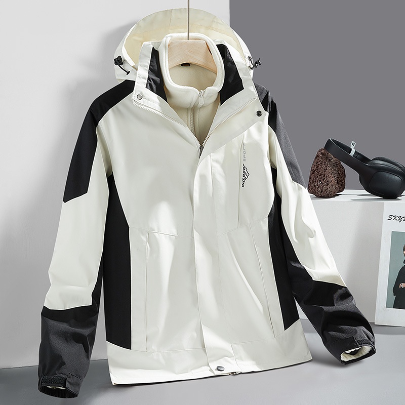 Boy Outdoor 3-in-1 Jacke für Damen und Herren, Paar-Wanderanzug, winddicht, wasserdicht, atmungsaktiv, wasserabweisend_voghion.com