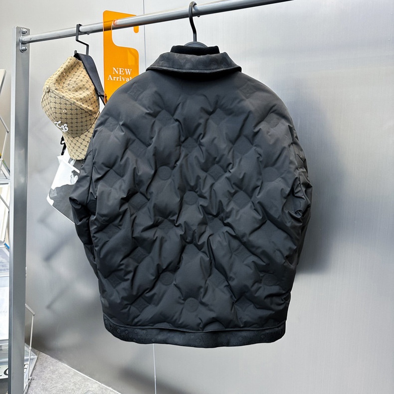 Doudoune d'hiver tendance pour homme, 90 % coton blanc, col rabattu, en duvet gaufré, avec col rabattu._voghion.com