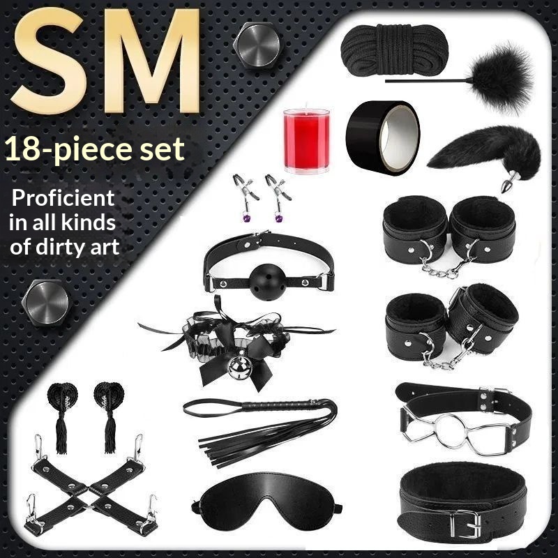 luckyqqyp SM Peluche Sexy Toys Set di Addestramento Bondage Dieci Pezzi Frusta Manette Manette per Piedi Plug Anale Punizione Provocante_voghion.com