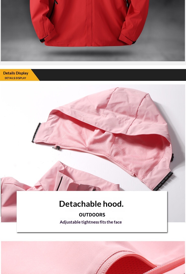 Unisex-Softshelljacke für Jungen im Frühlings- und Herbststil, winddicht, regendicht, mit Kapuze, vielseitig für Outdoor-Sportarten_voghion.com