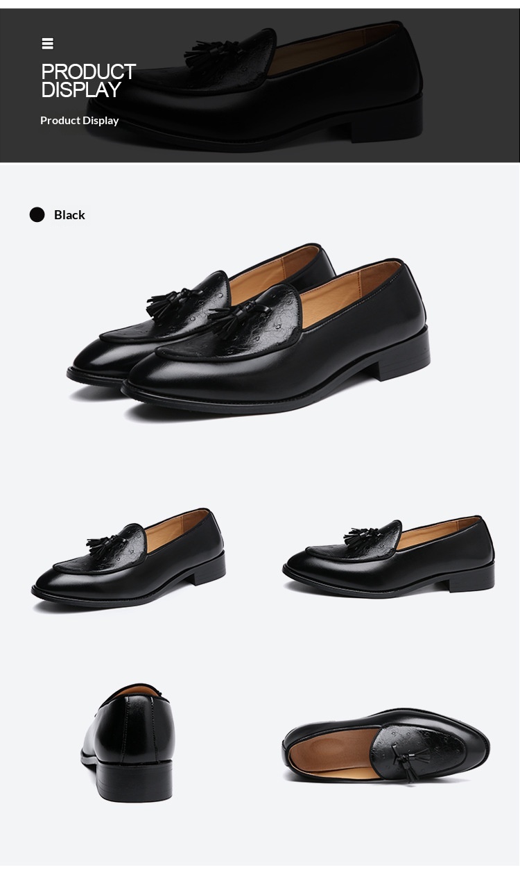 Voyage Voyage British Style Men's Leather Shoes Youth Pointed Toe Tassel Loafers In Stock Wholesale_voghion.com