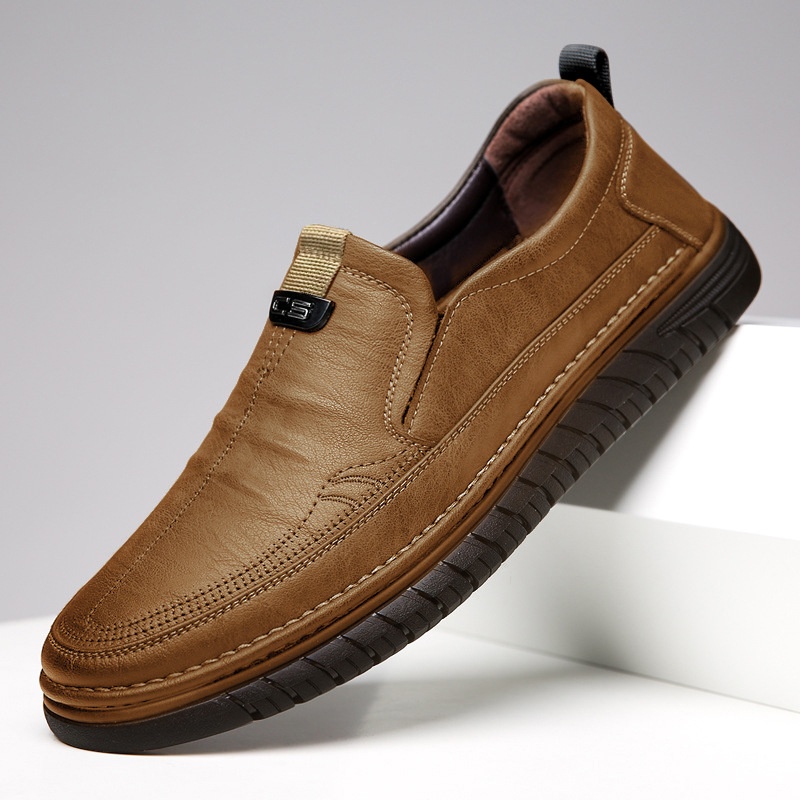 Voyage Voyage New Leather Cowhide Business Loafers Casual Men's Soft Sole Non-Slip Lazy Shoes_voghion.com