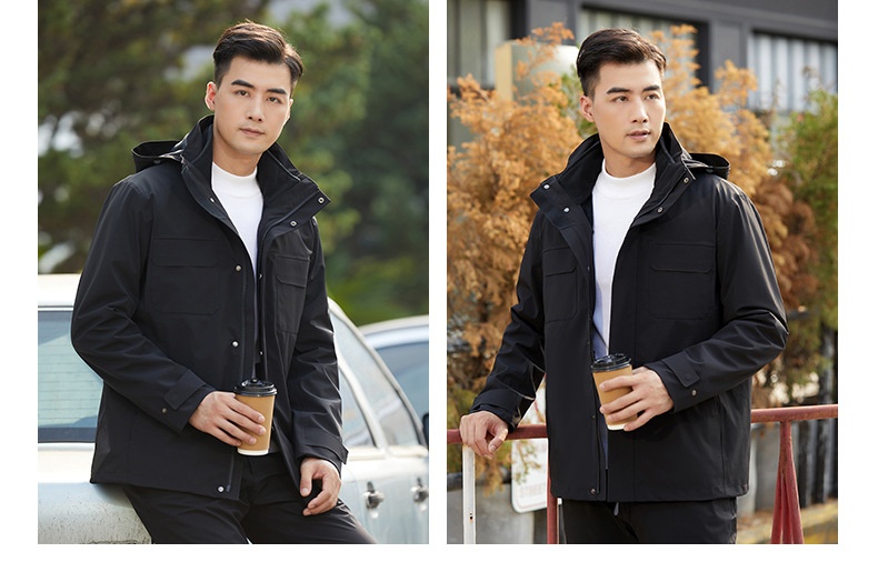 Boy 3-in-1 Abnehmbare High-End Business Outdoor Wasserdichte Winddichte Verdickte Warme Jacke zum Wandern Bergsteigen Camping Für_voghion.com